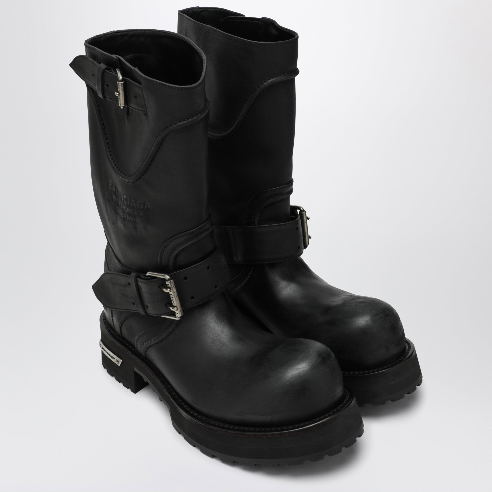 Schwarze Stiefel Venom aus Kalbsleder