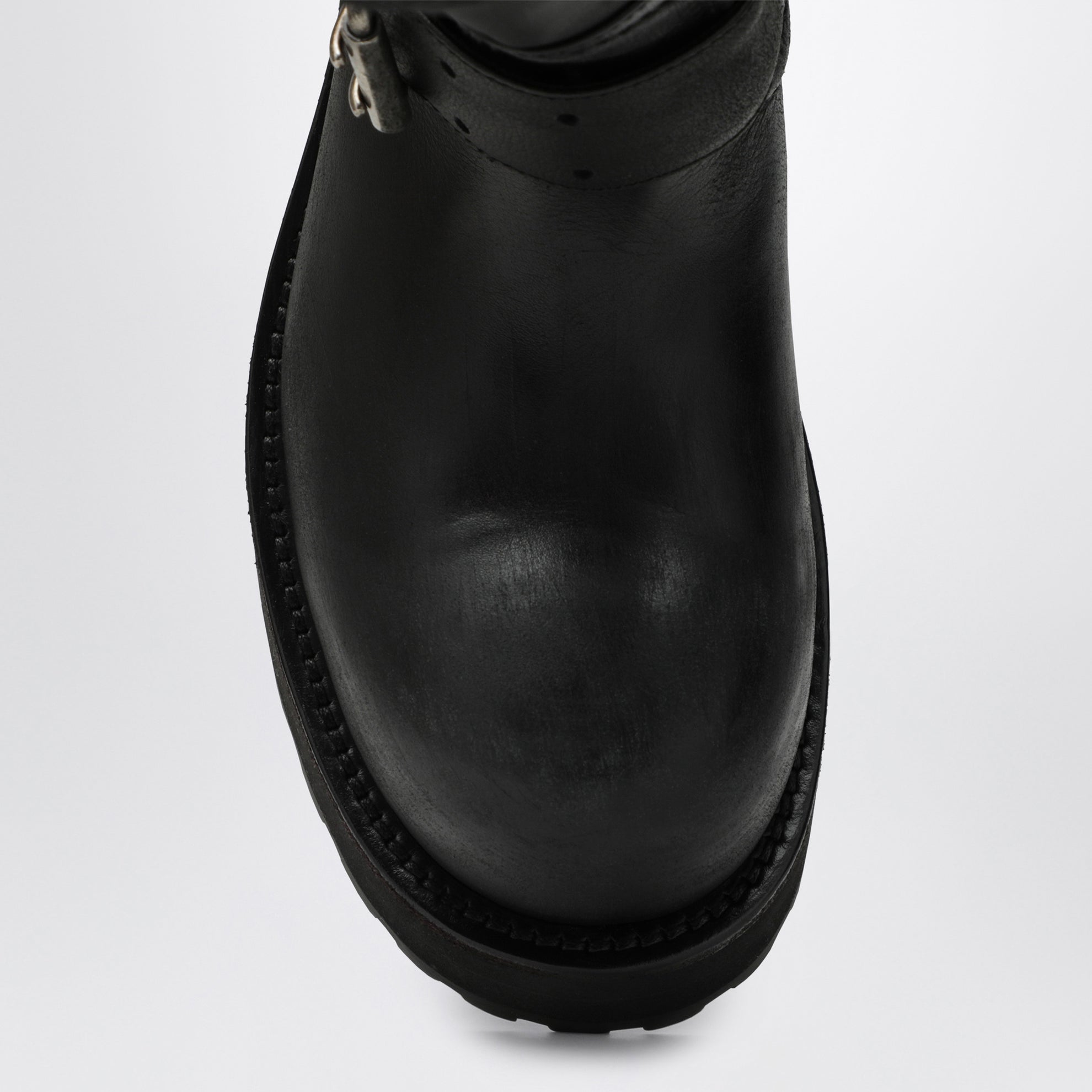 Schwarze Stiefel Venom aus Kalbsleder