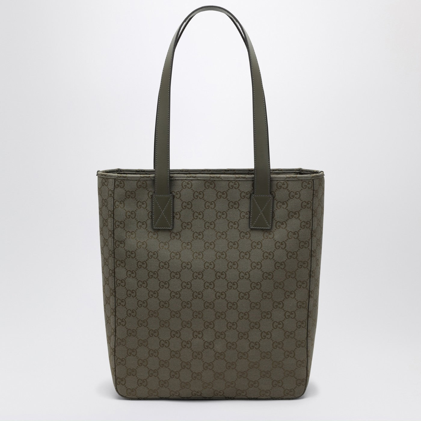 Mittlere Einkaufstasche aus grünem GG-Stoff