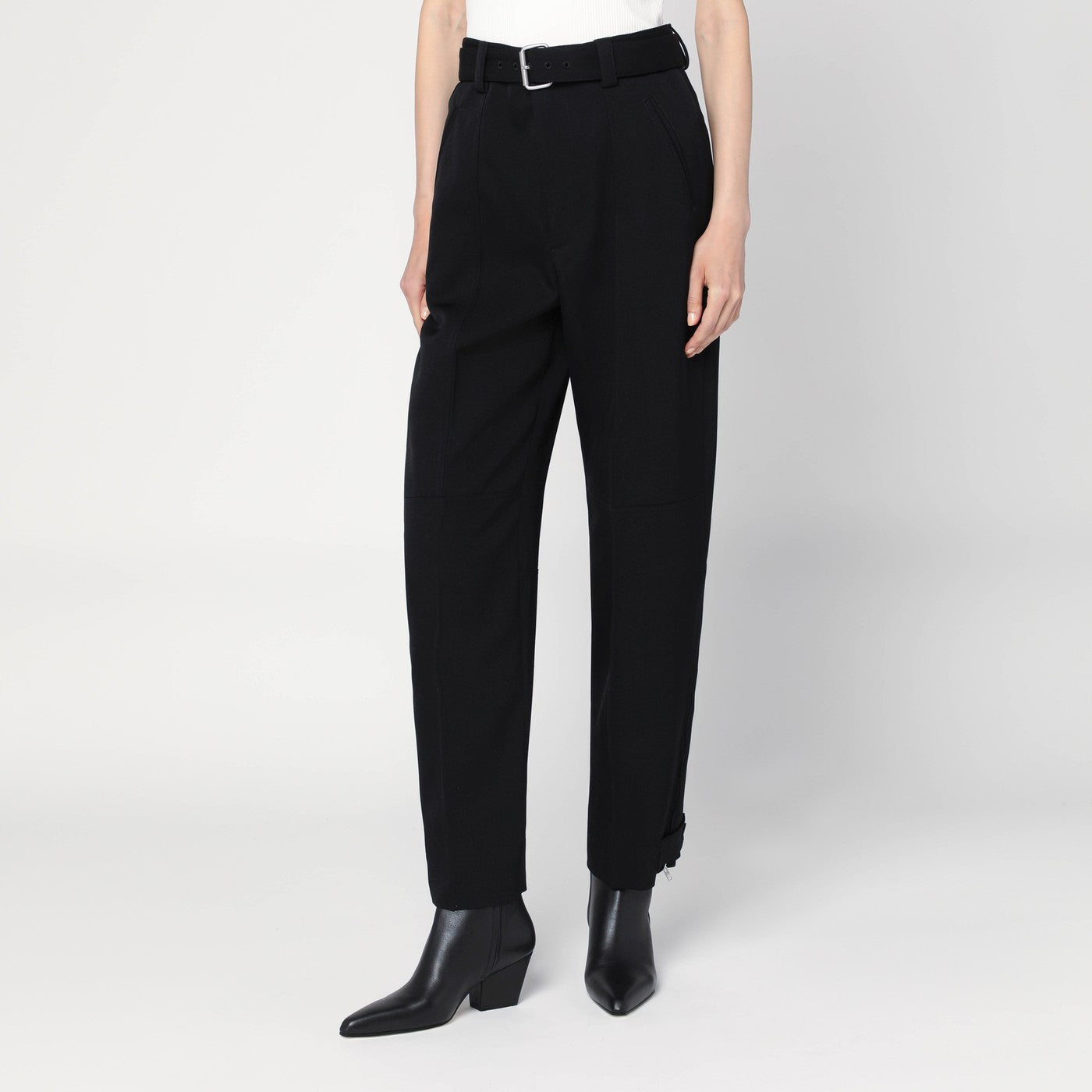 Pantaloni neri in twill di cotone