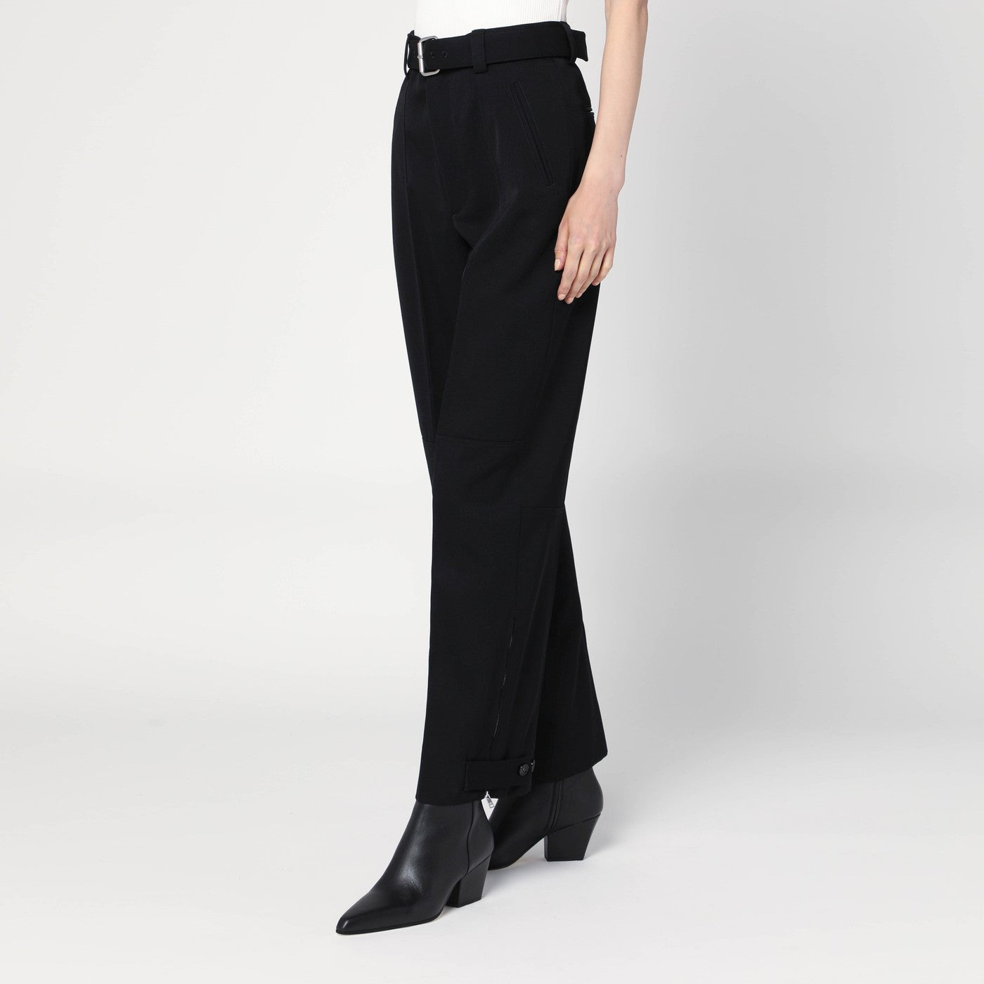 Pantaloni neri in twill di cotone