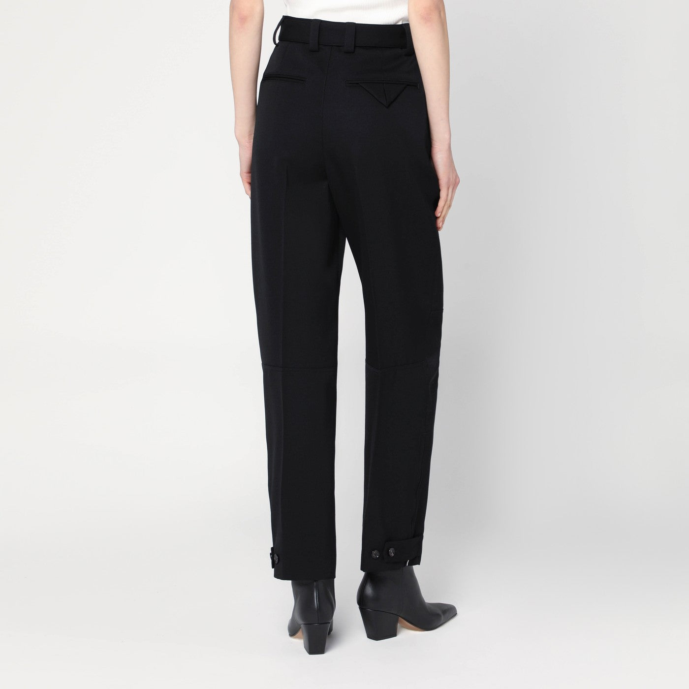 Pantaloni neri in twill di cotone