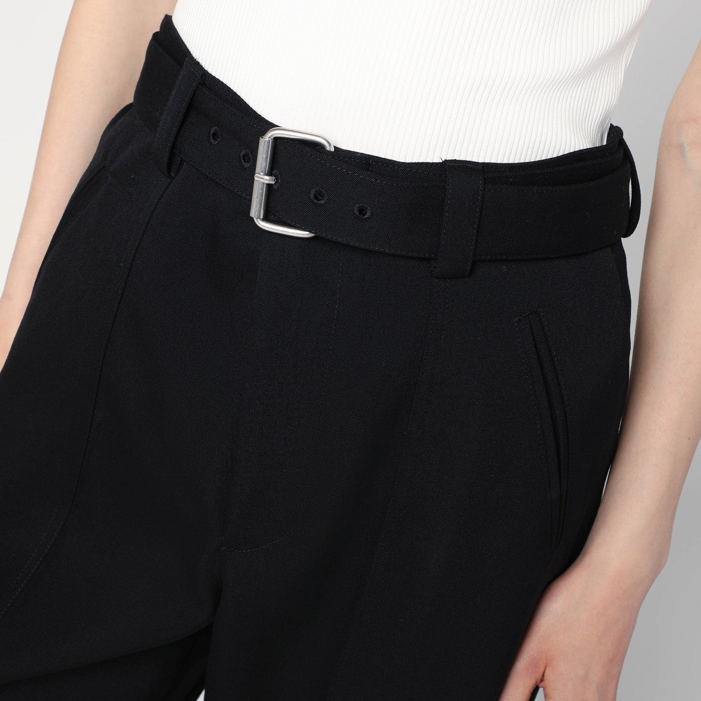 Pantaloni neri in twill di cotone