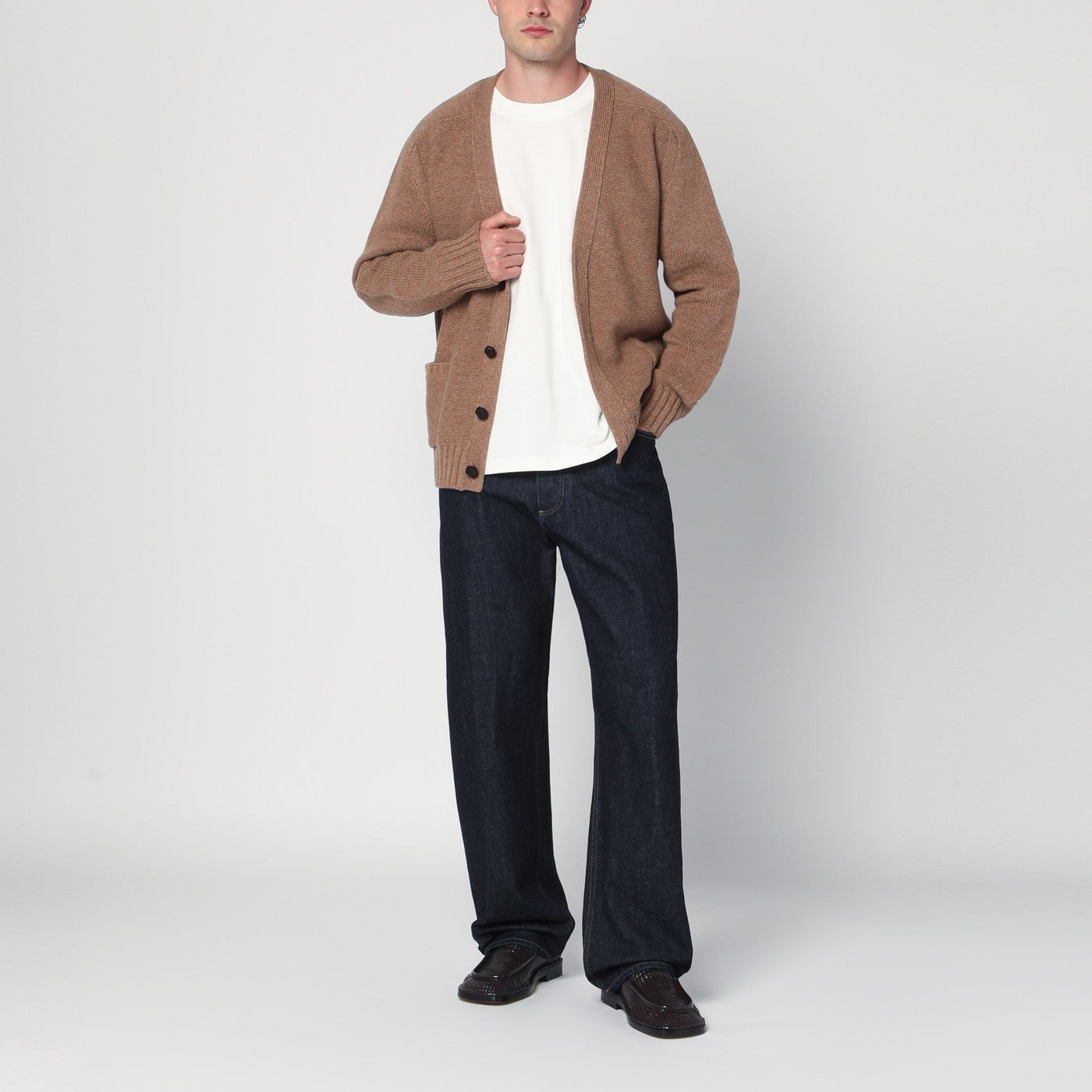 Cardigan in lana color Camel