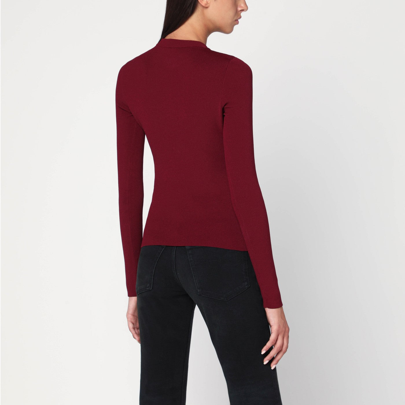 Pull Nano BB bordeaux côtelé