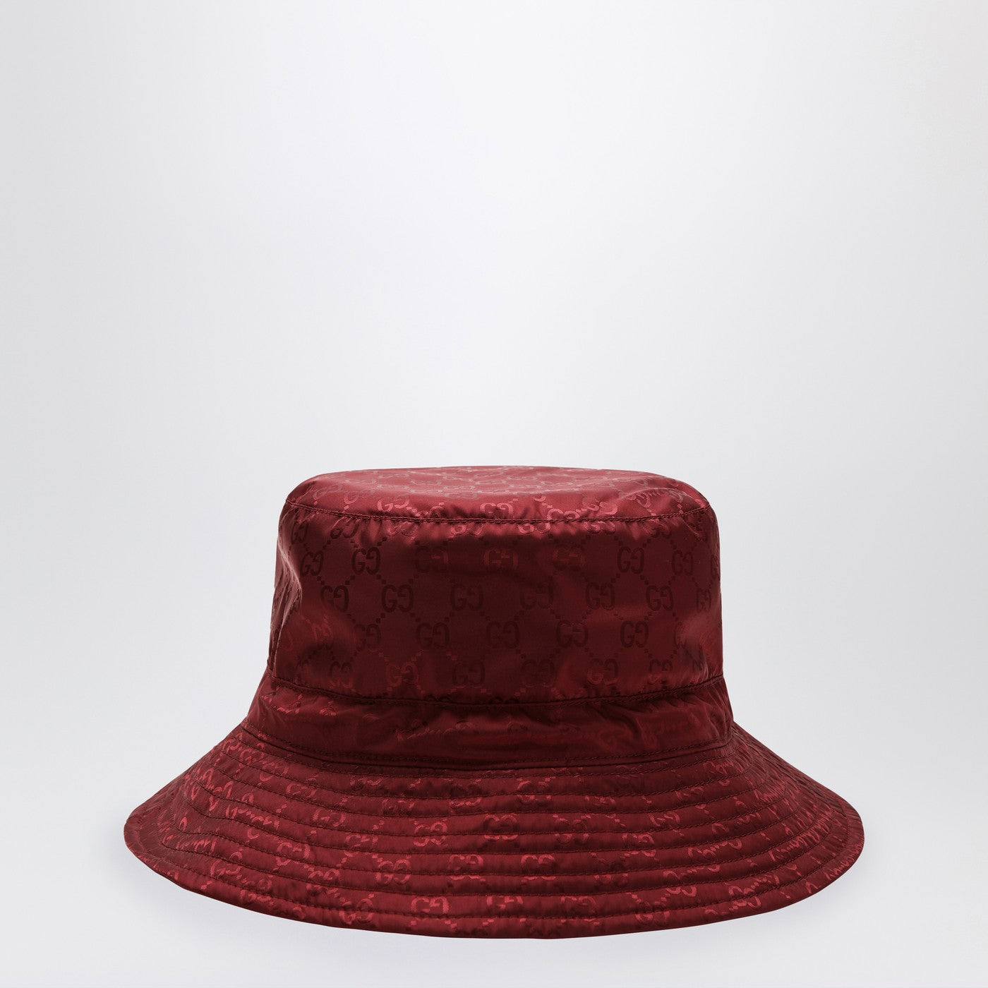 Reversible burgundy nylon GG hat