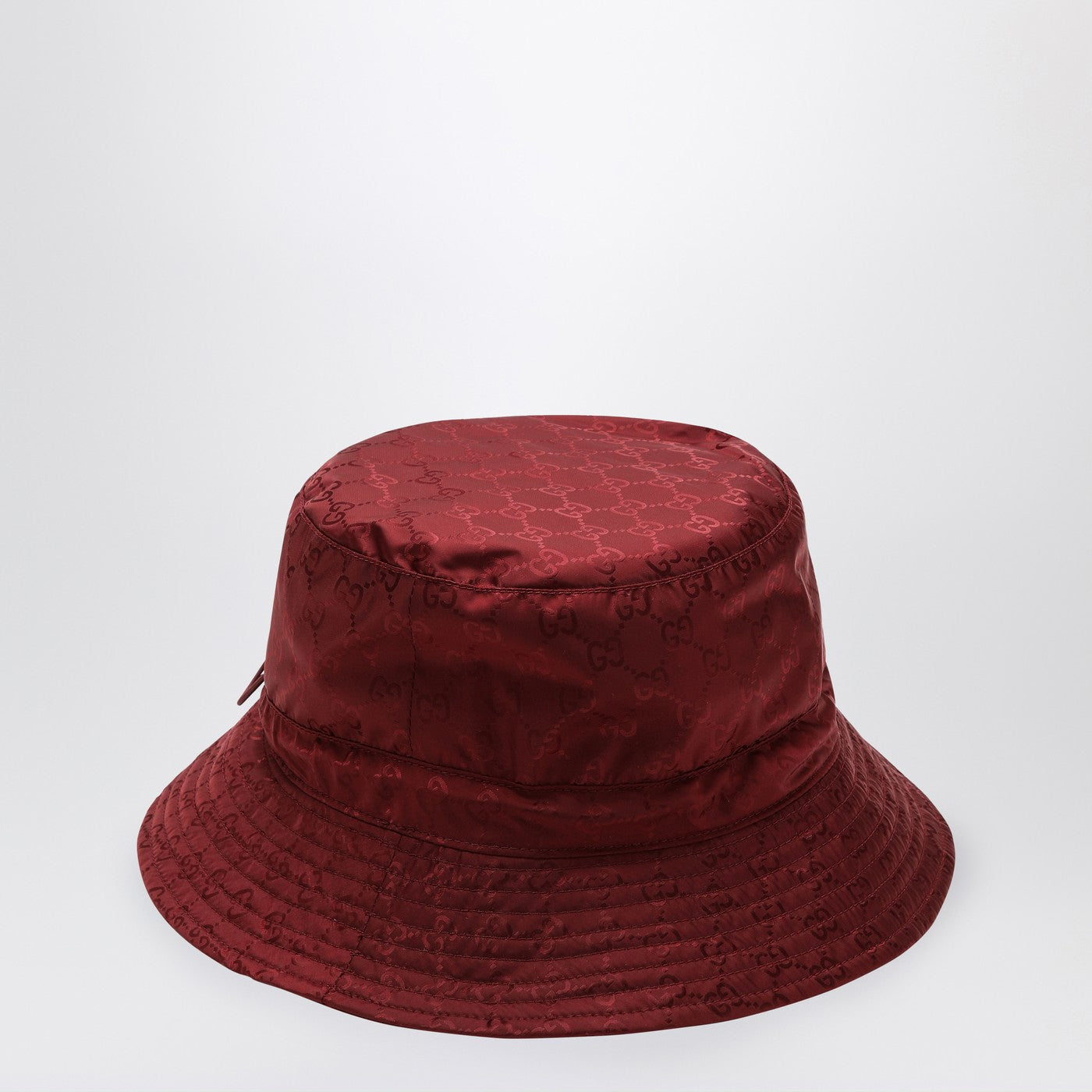 Reversible burgundy nylon GG hat