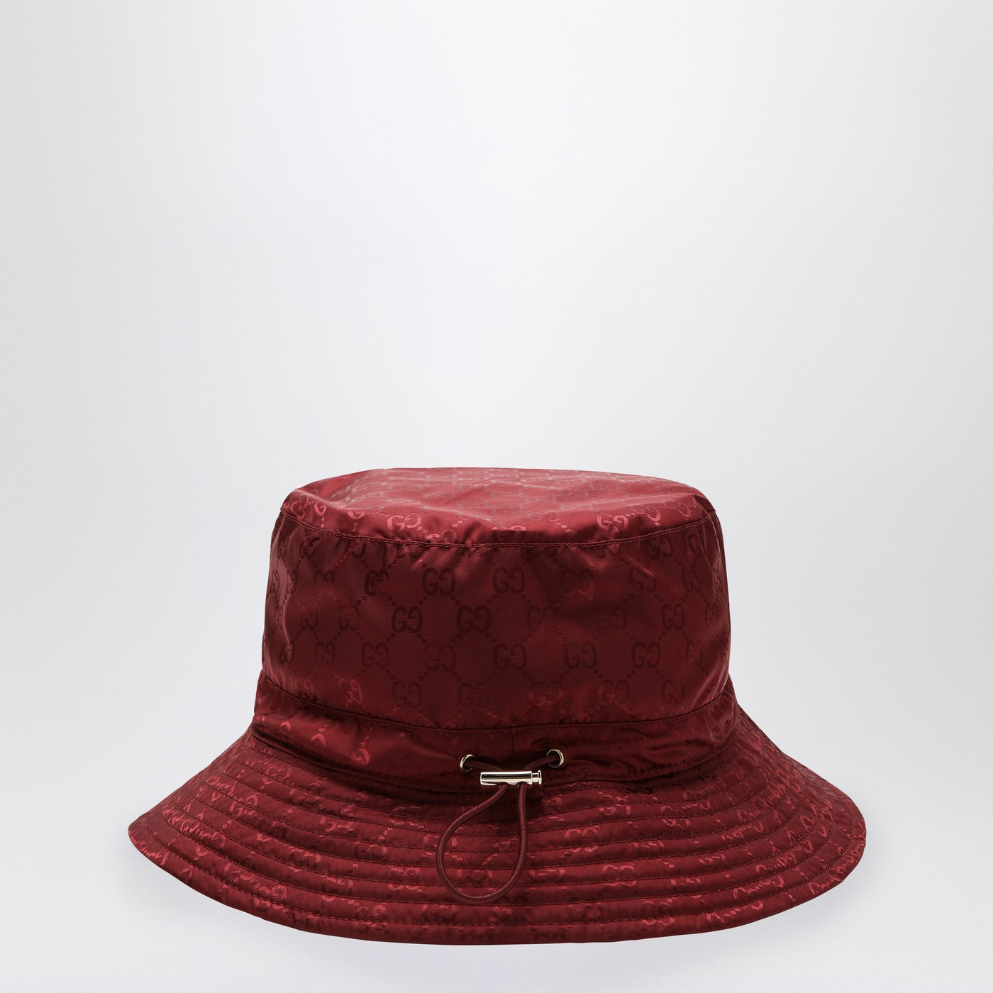 Reversible burgundy nylon GG hat