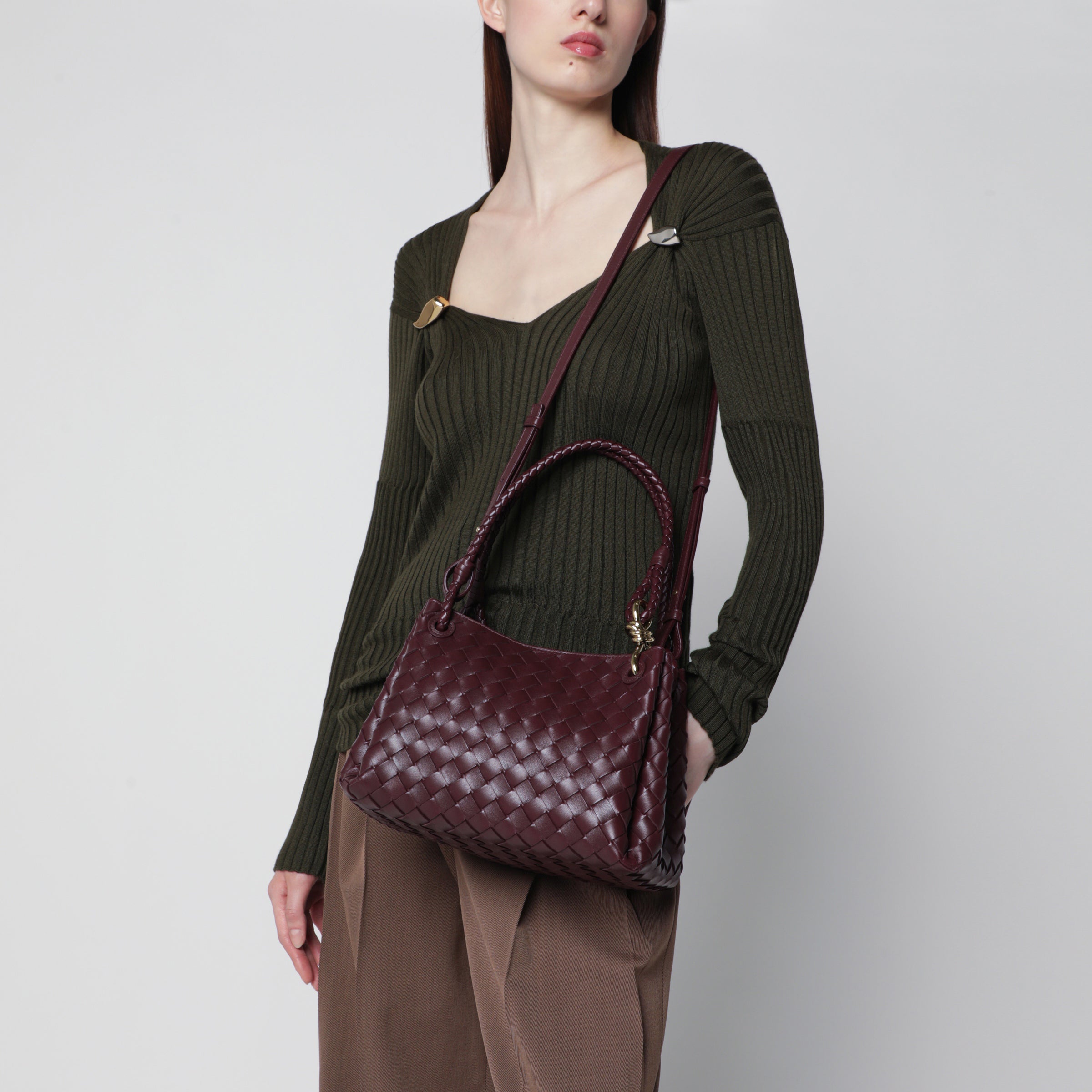 Bottega Veneta Medium Parachute bag Deep Mahogany | TheDoubleF