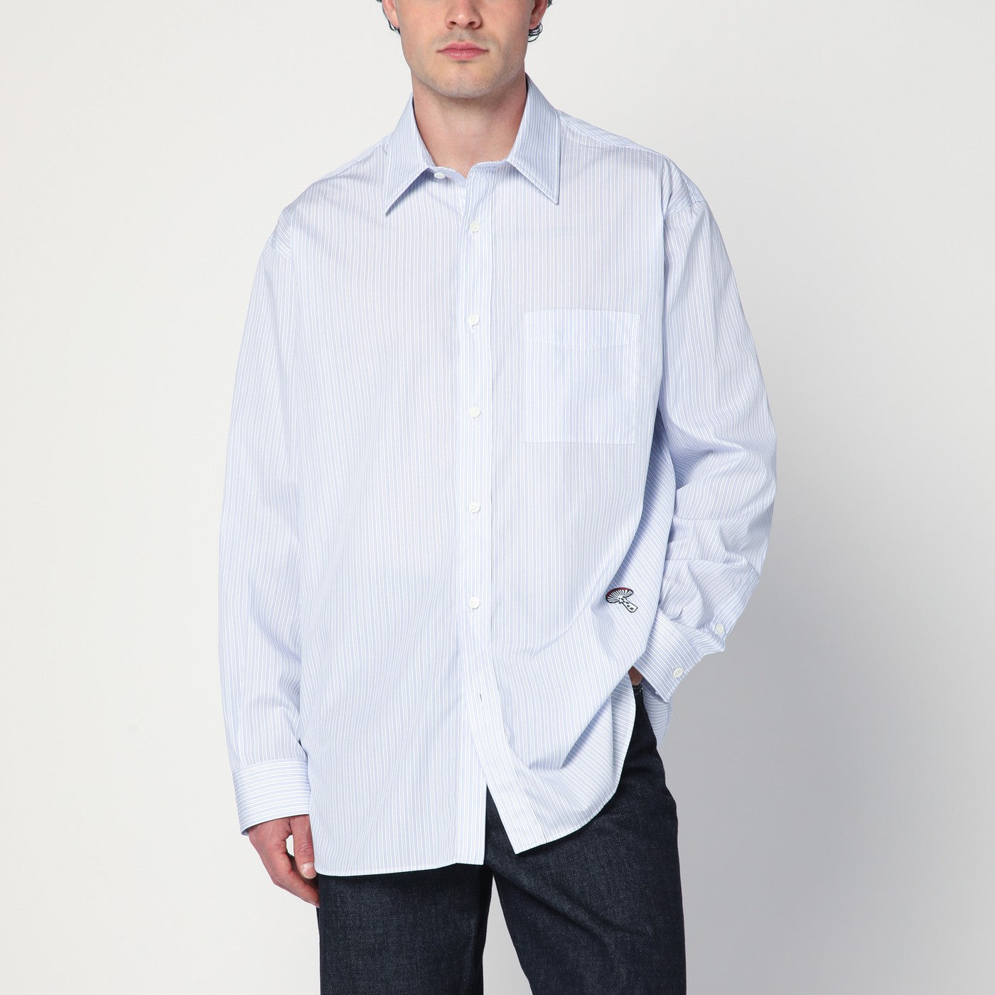 Striped cotton poplin shirt