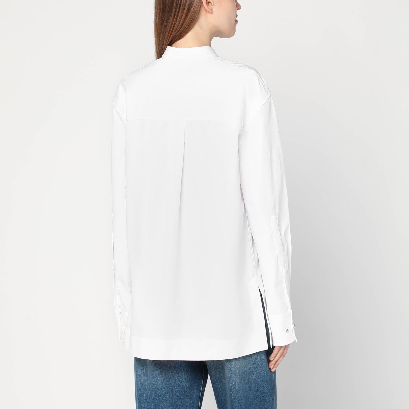 White shirt in cotton poplin