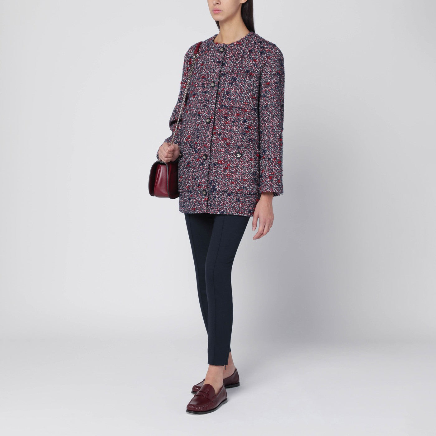 Slim blue wool trousers