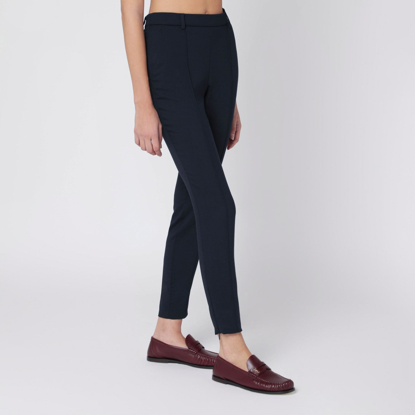 Slim blue wool trousers