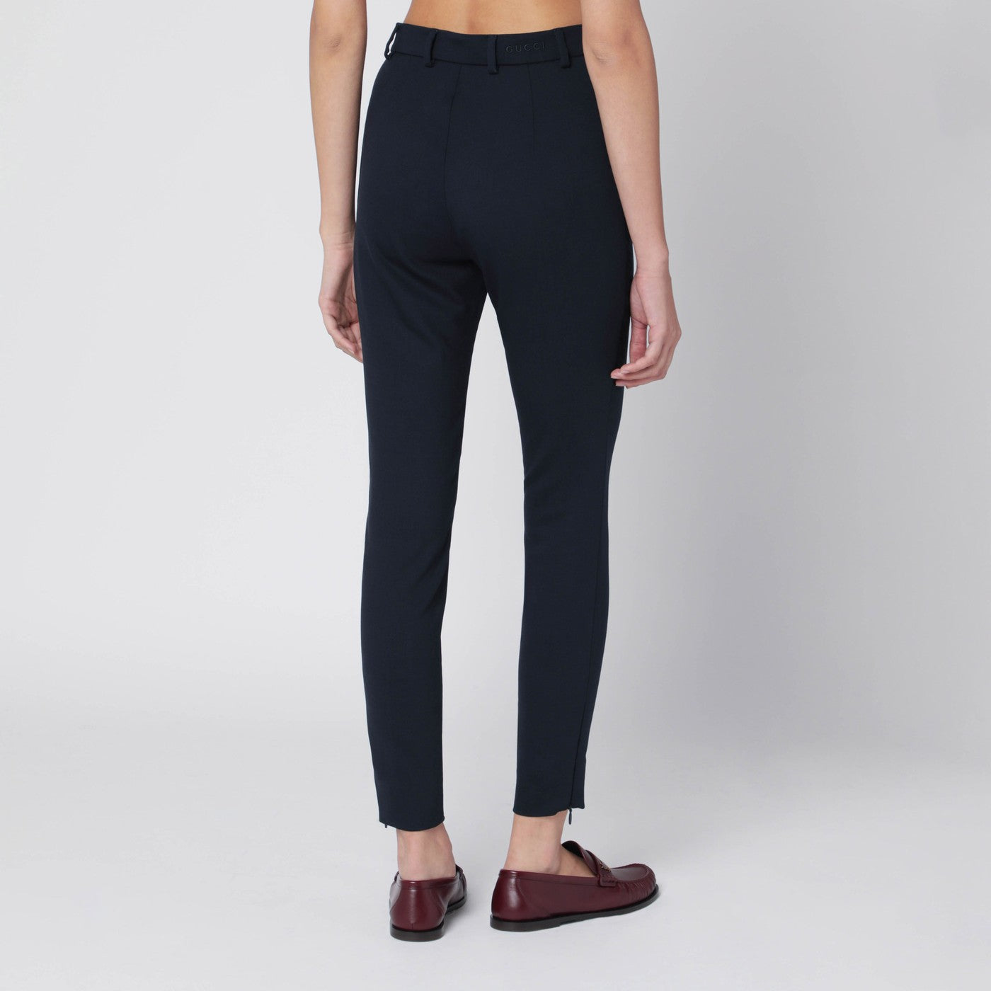 Slim blue wool trousers