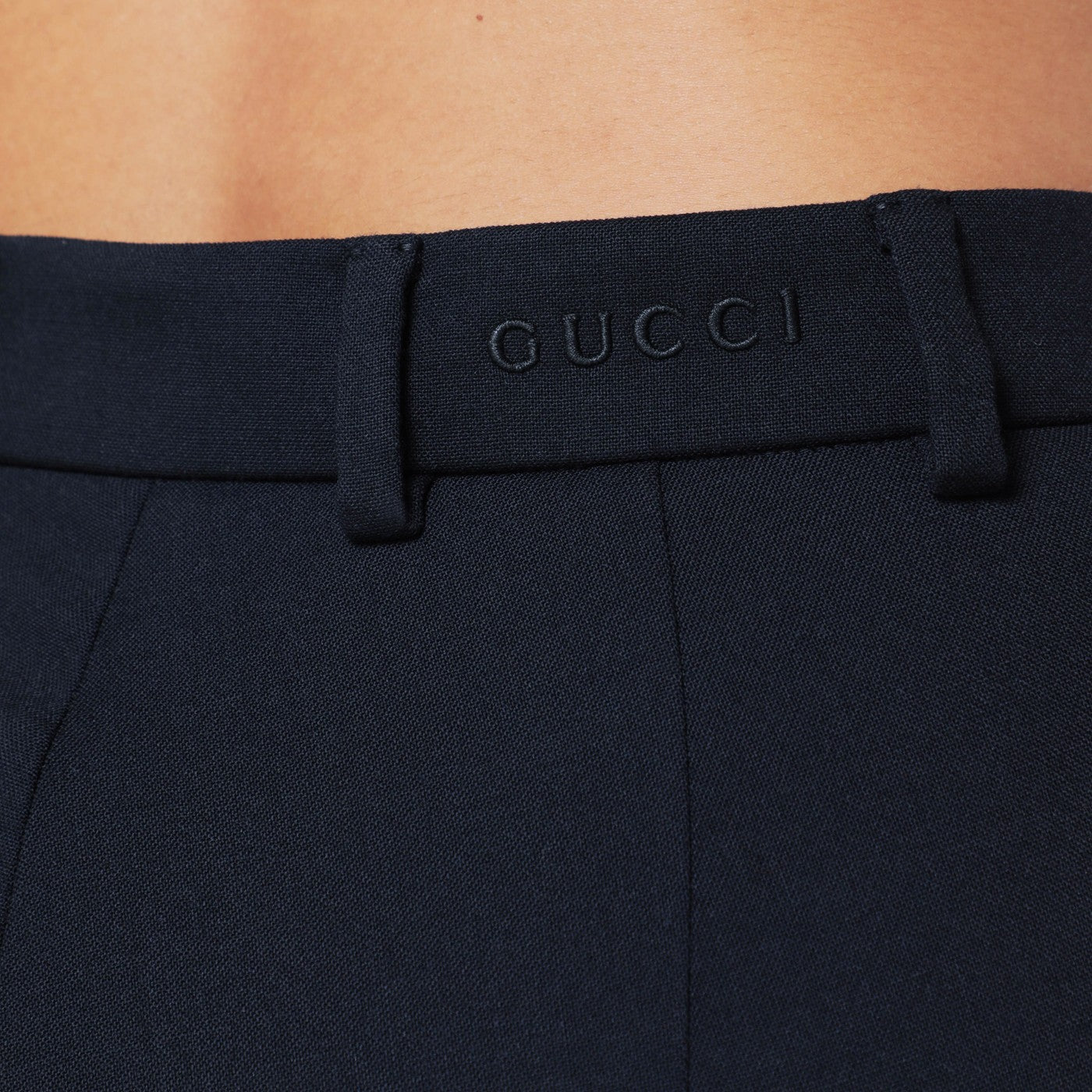Slim blue wool trousers
