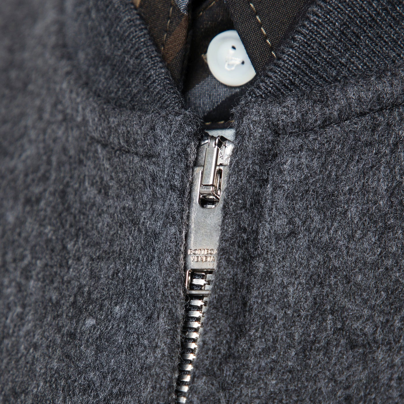 Gilet con zip grigio in lana