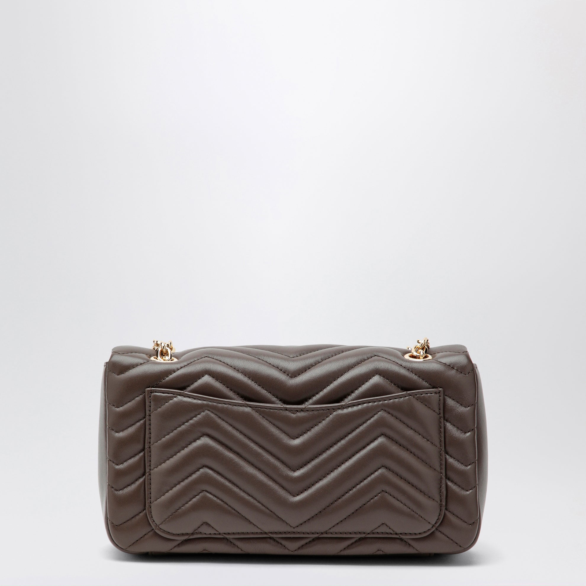 Borsa a spalla GG Marmont media in pelle color tortora