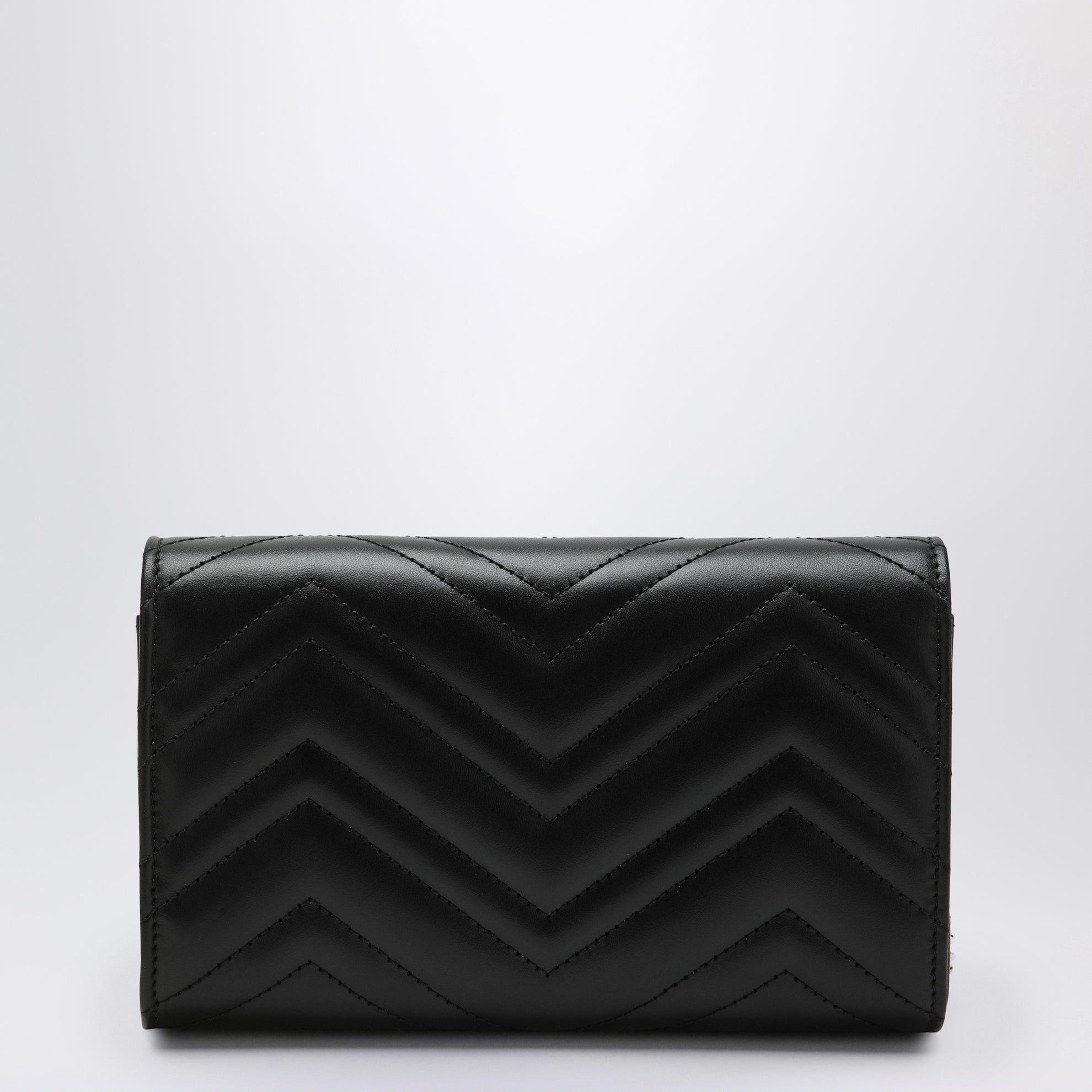 Black GG Marmont wallet with chain