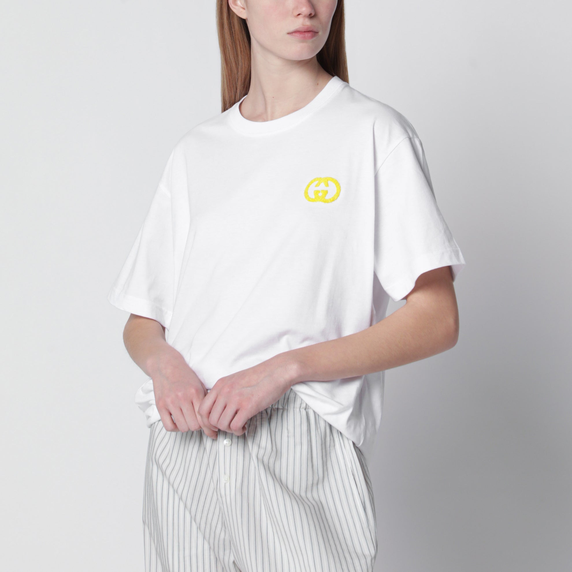 Medium-weight white cotton T-shirt