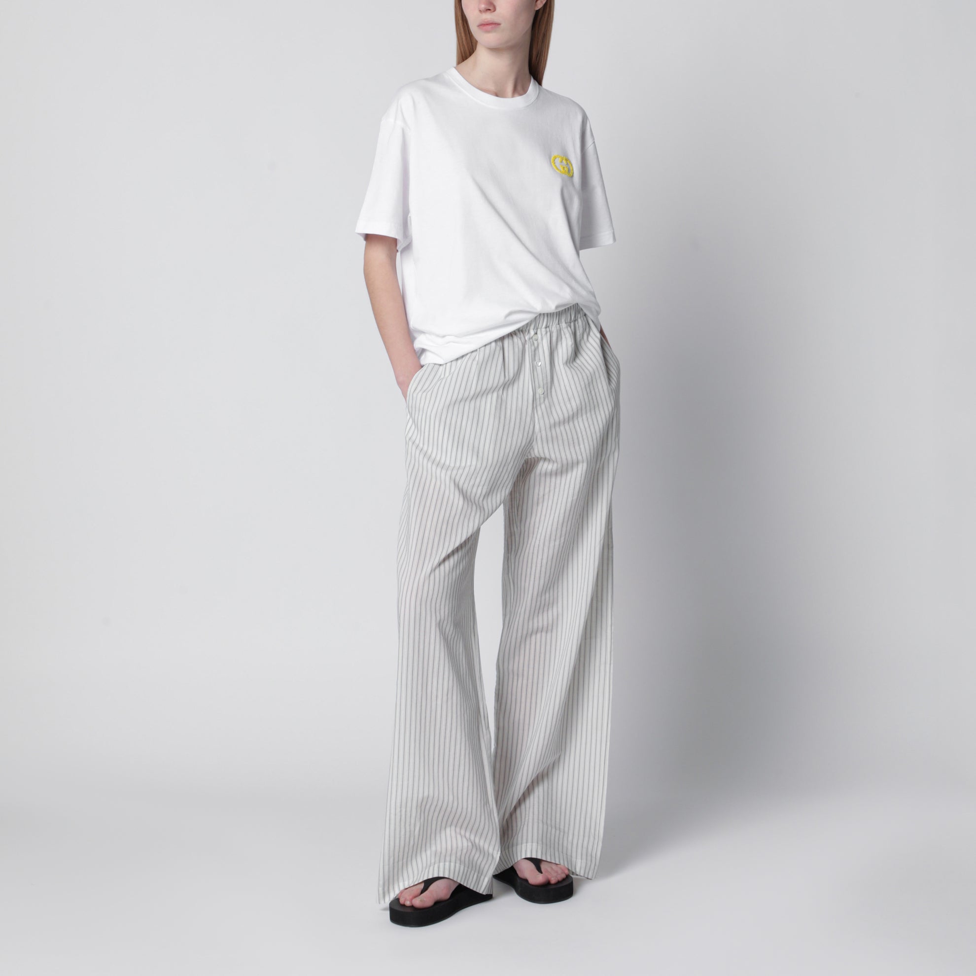 Medium-weight white cotton T-shirt