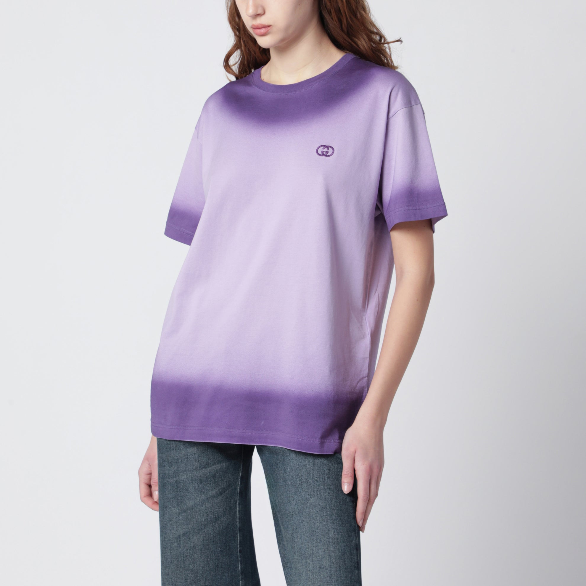 Lilac gradient T-shirt with logo