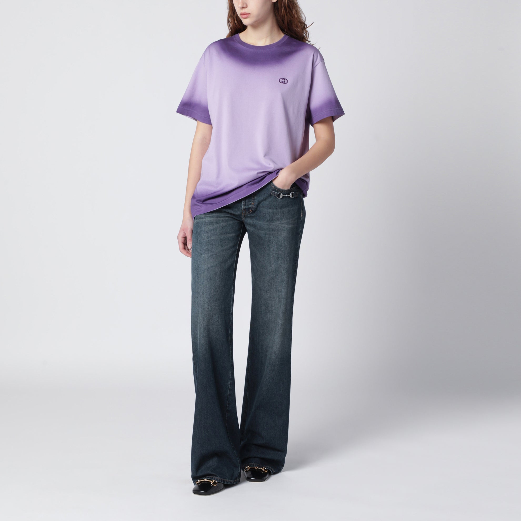 Lilac gradient T-shirt with logo