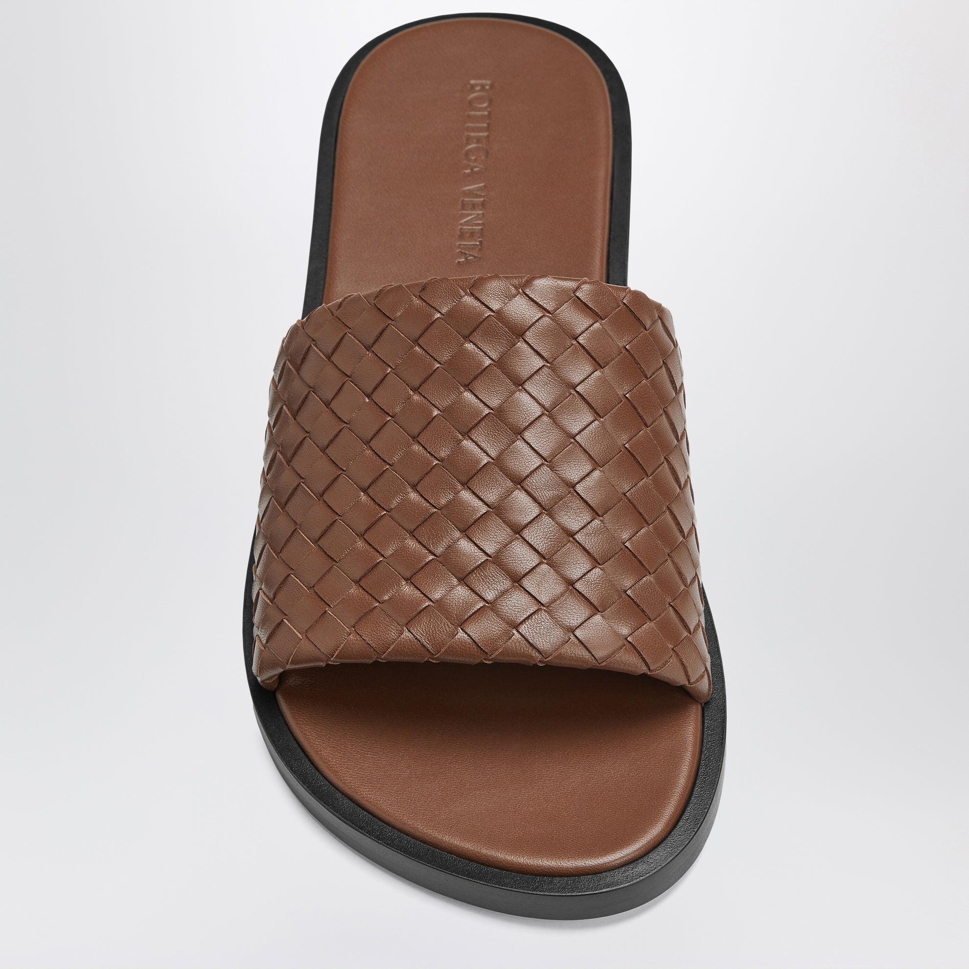 Mules Elio en cuir tressé marron