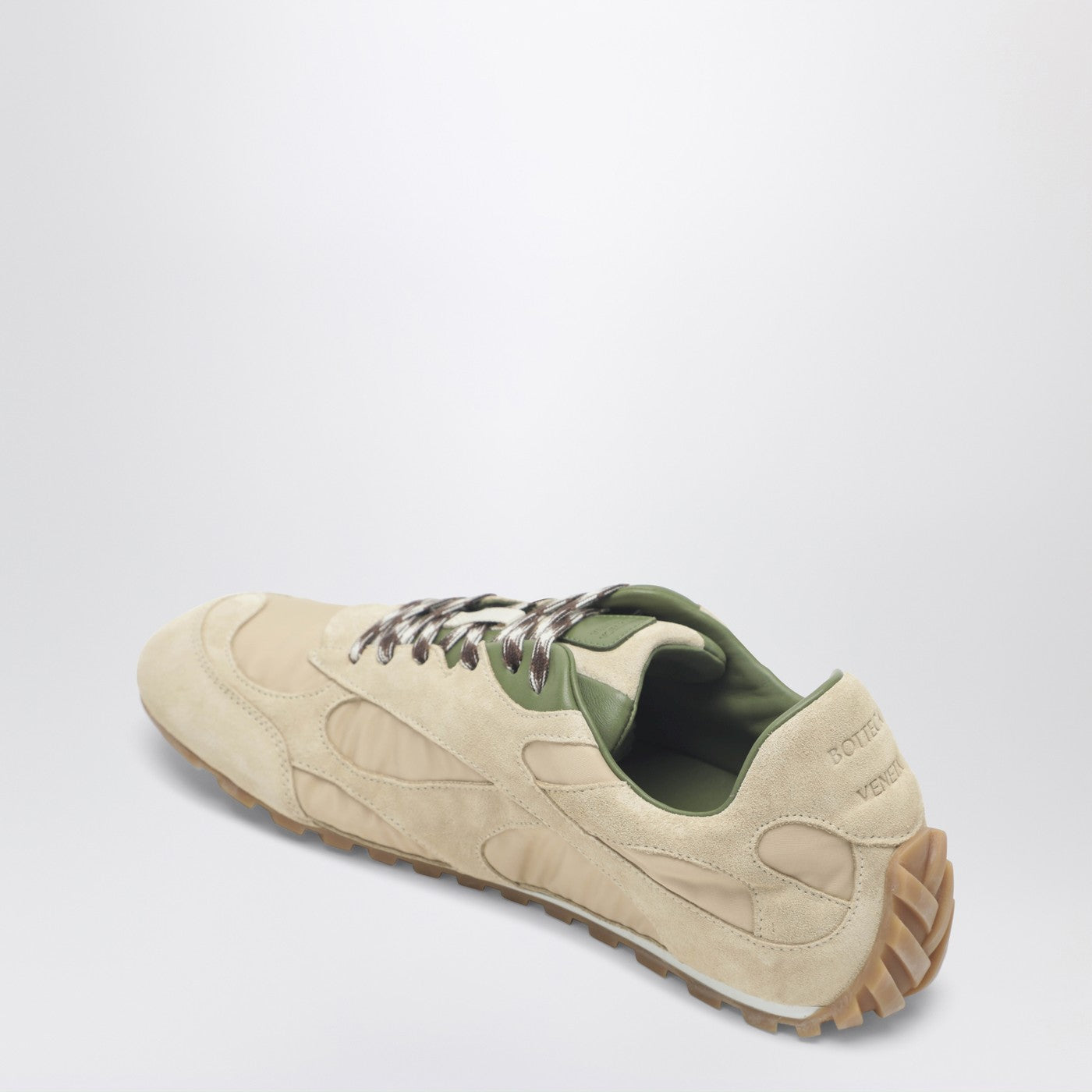 Bottega Veneta Orbit Flash Tufo/Matcha Sneakers in suede and nylon
