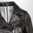 Black vintage-effect leather biker jacket