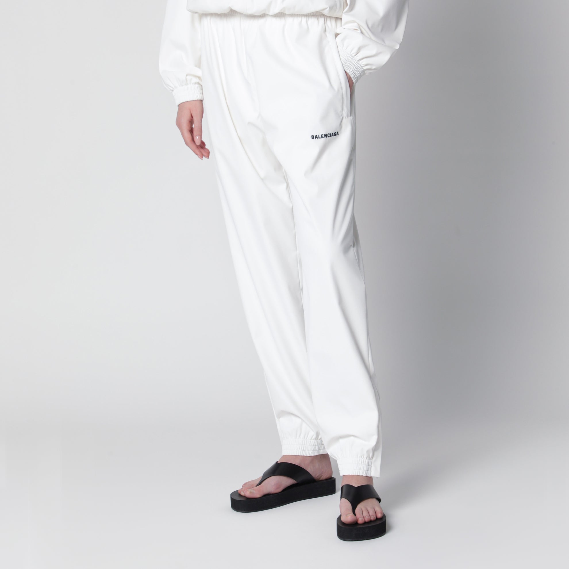 Jogginghose mit Logo aus Polyester in Weiß