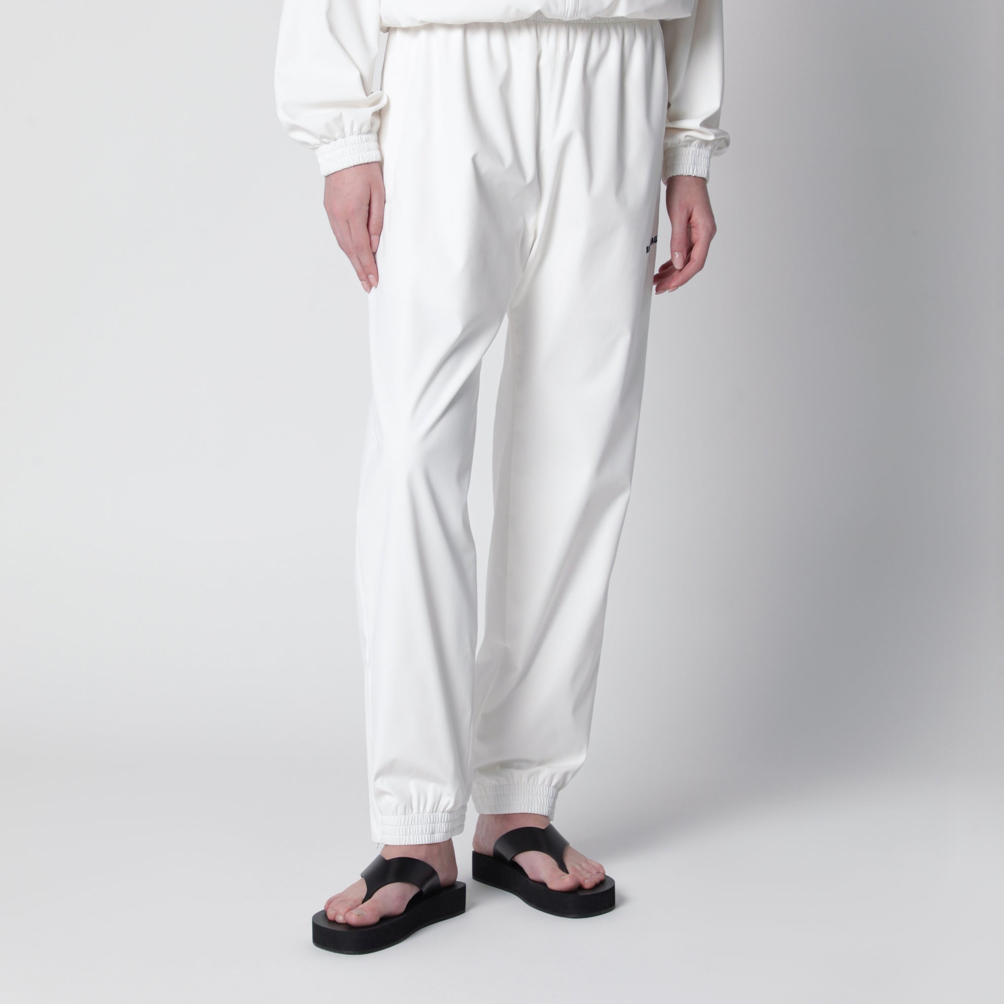 Jogginghose mit Logo aus Polyester in Weiß
