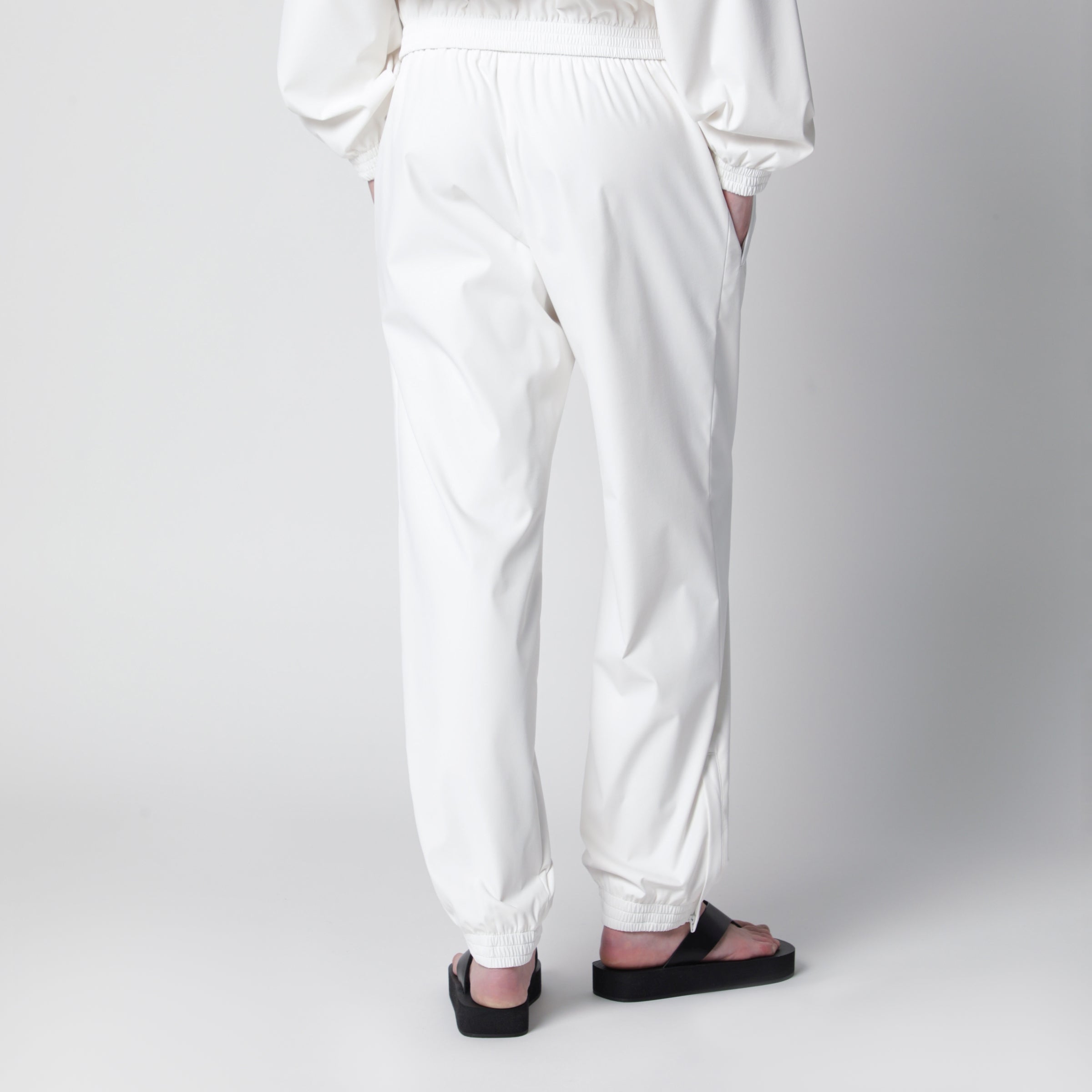 Balenciaga Logo jogging pants in white polyester | TheDoubleF