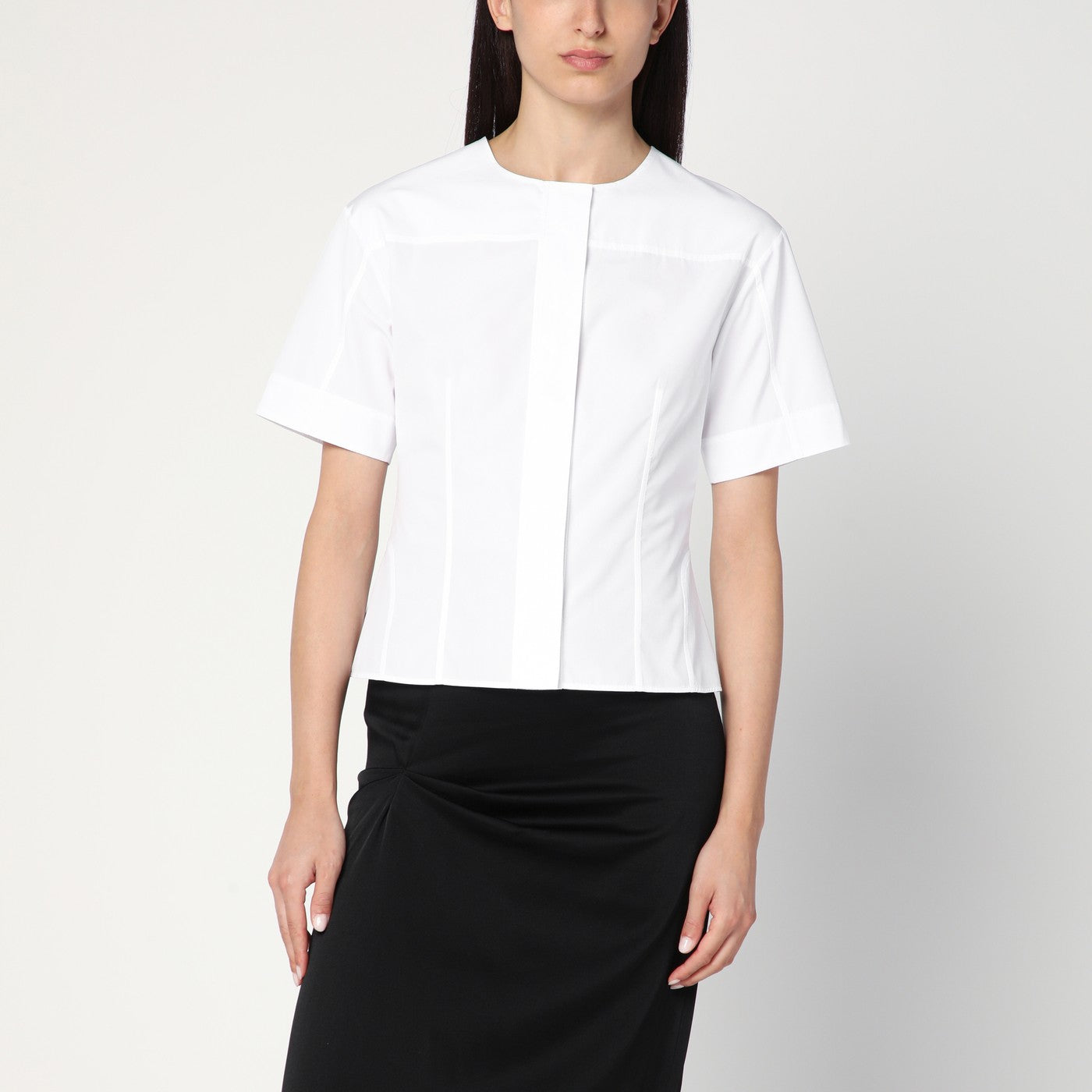 Camicia corsetto bianca in popeline