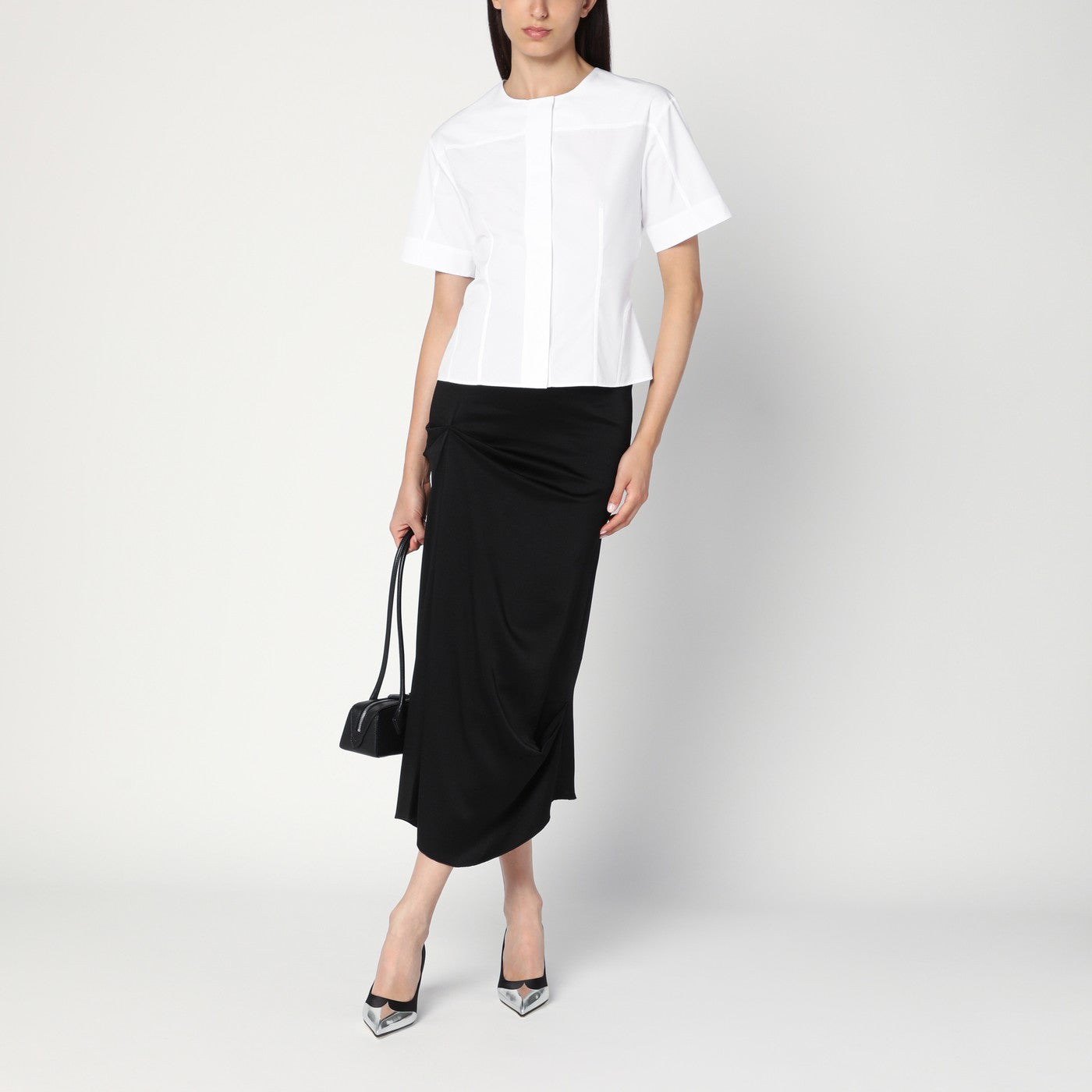 Camicia corsetto bianca in popeline