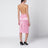 Robe en satin et dentelle rose