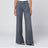 Schwarze ausgebleichte Palazzo-Jeans