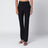 Pantalone nero in lana con motivo gessato