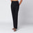 Pantalon noir en laine à rayures