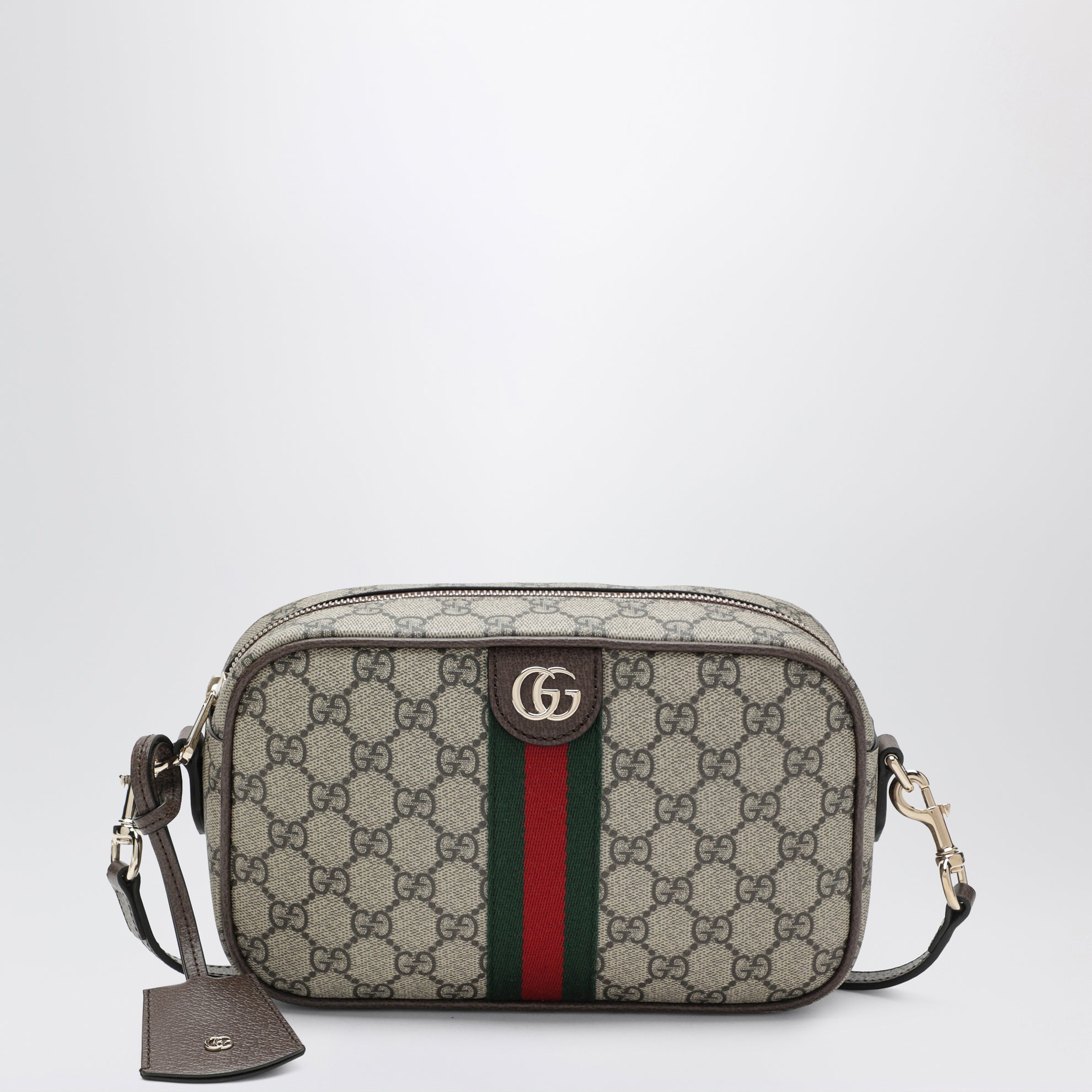 Camera bag Ophidia piccola in tessuto GG beige