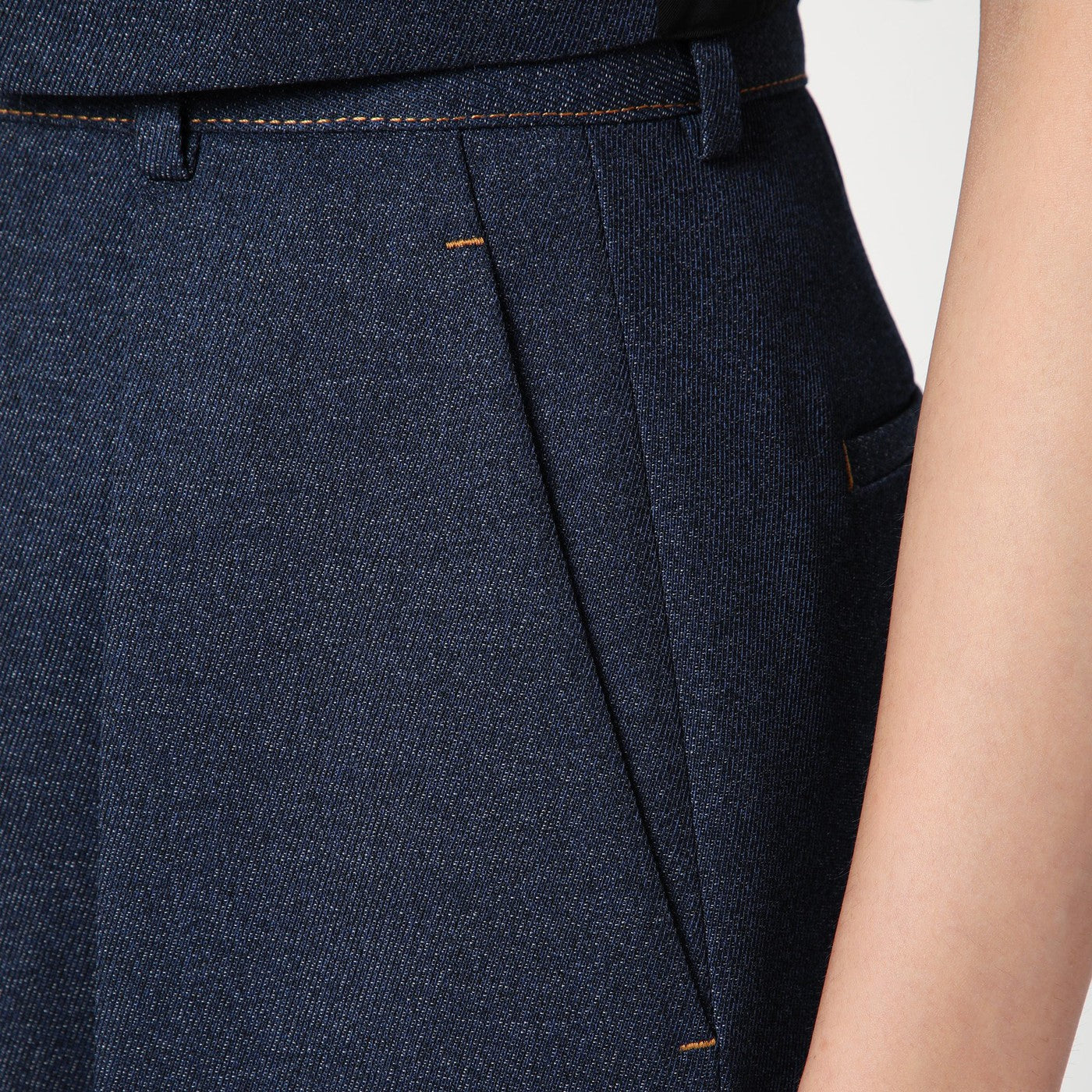 Dark indigo pants in wool blend