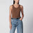 Cassandre ribbed cotton jersey tank top in cognac