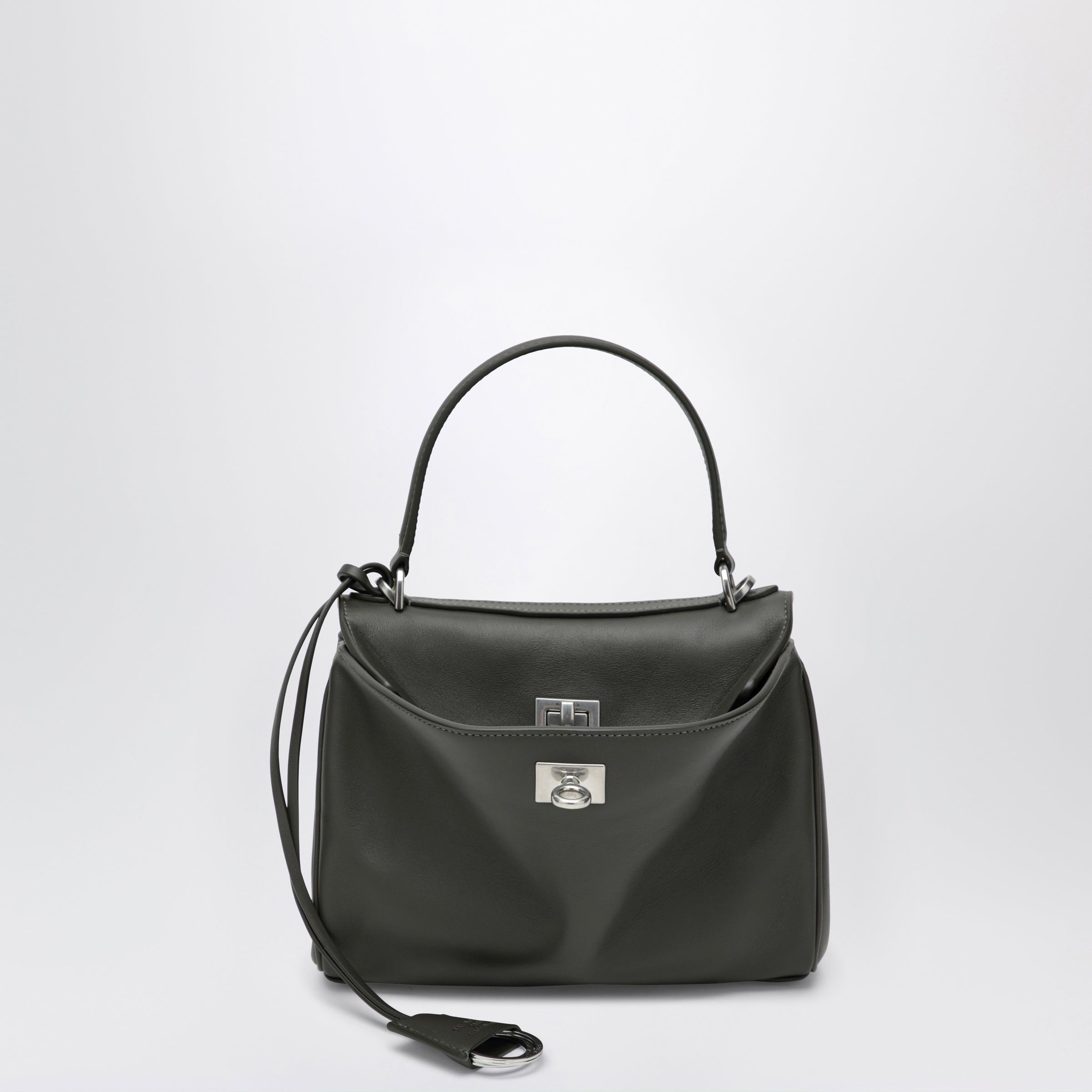 BALENCIAGA Mini Rodeo bag in khaki smooth calf leather | TheDoubleF