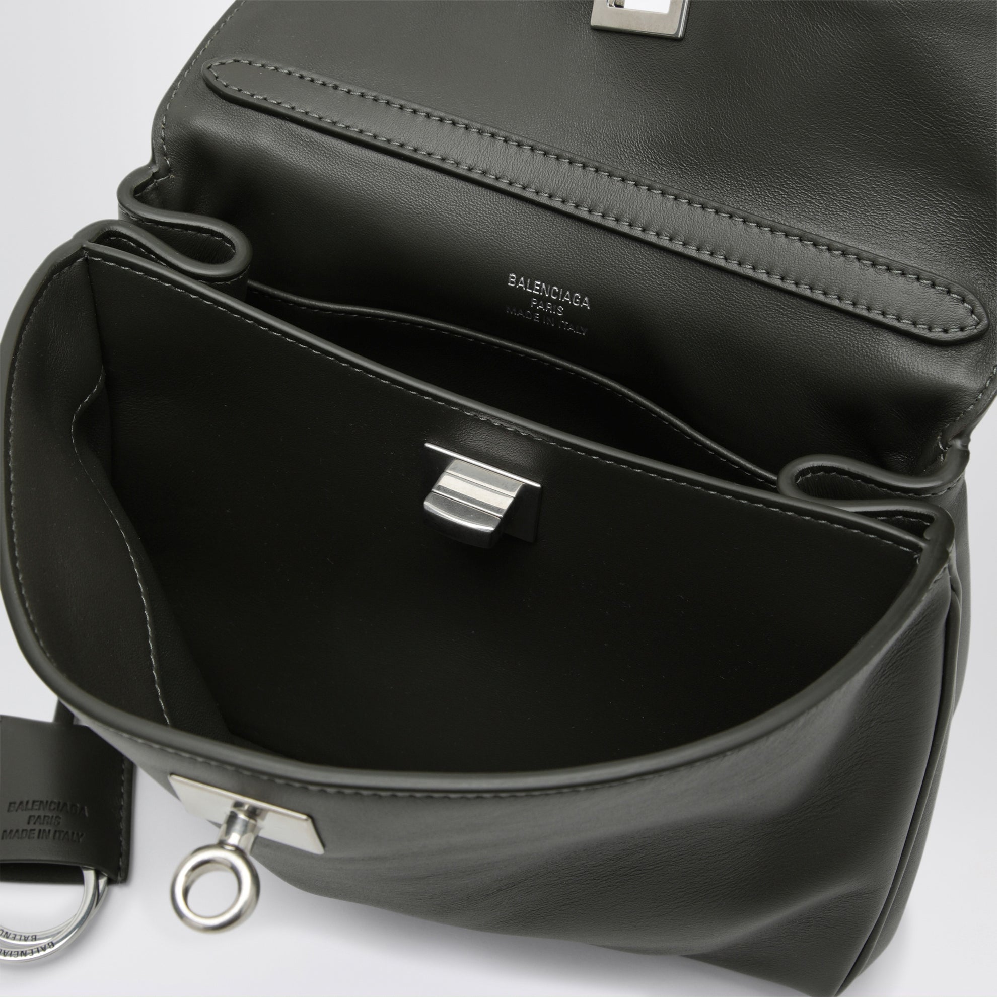 Mini Rodeo Tasche in Khaki aus glattem Kalbsleder