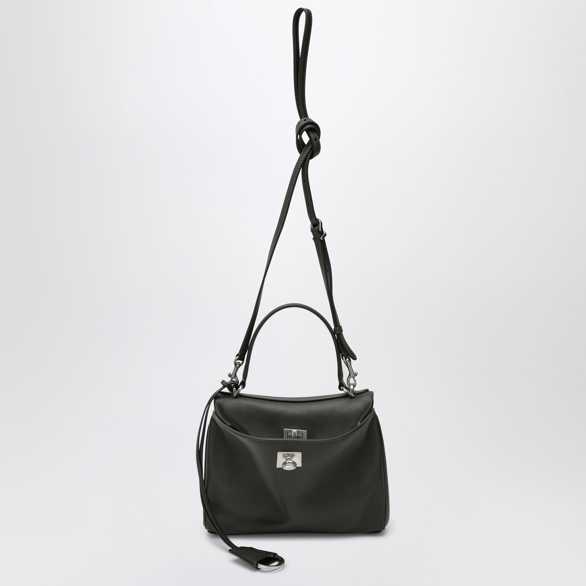 Mini Rodeo Tasche in Khaki aus glattem Kalbsleder