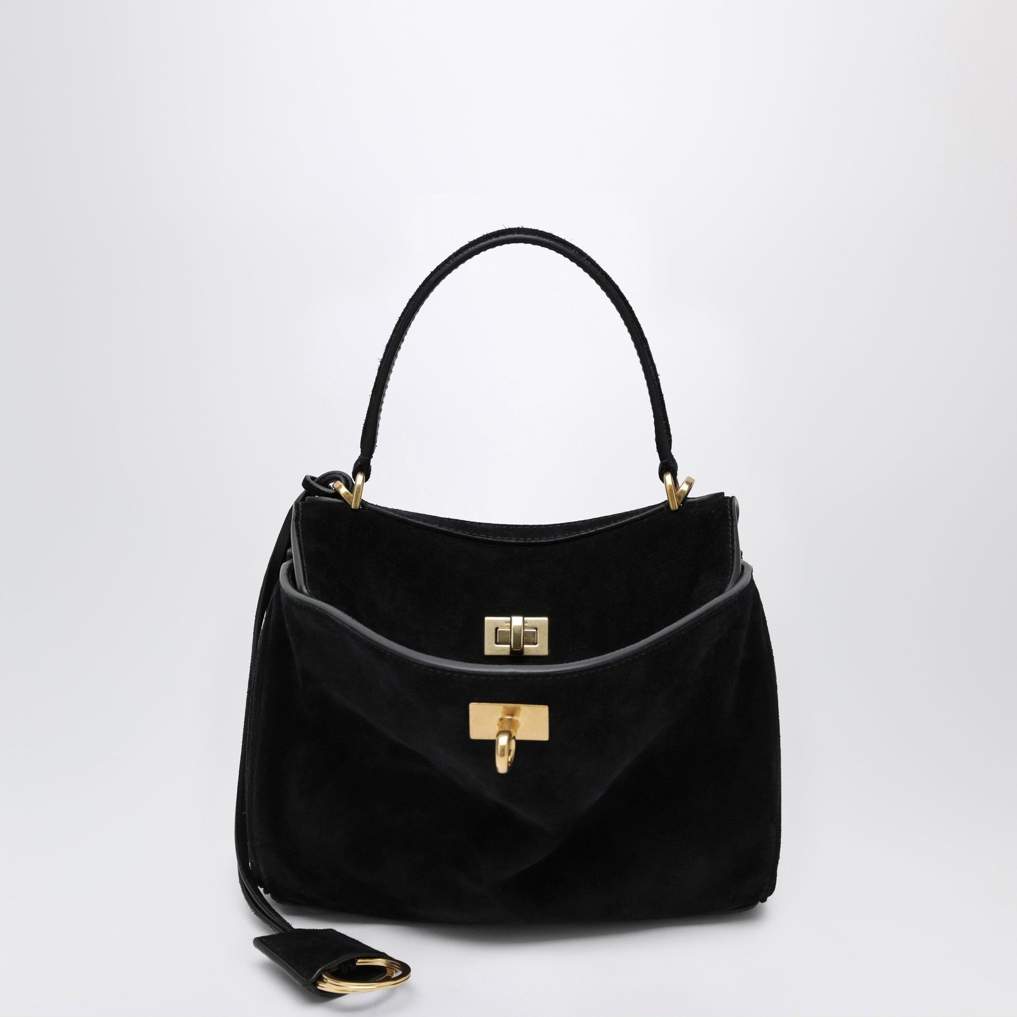 Rodeo Mini handbag in calf suede, black