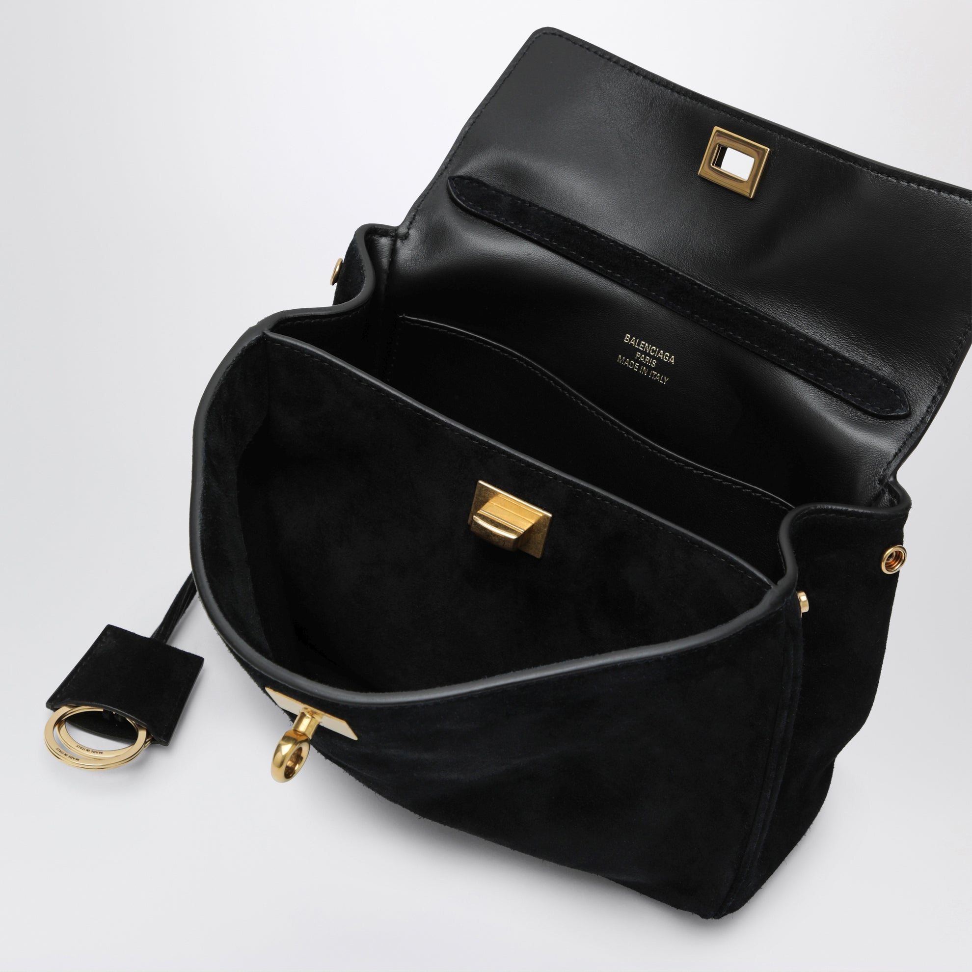 Rodeo Mini handbag in calf suede, black