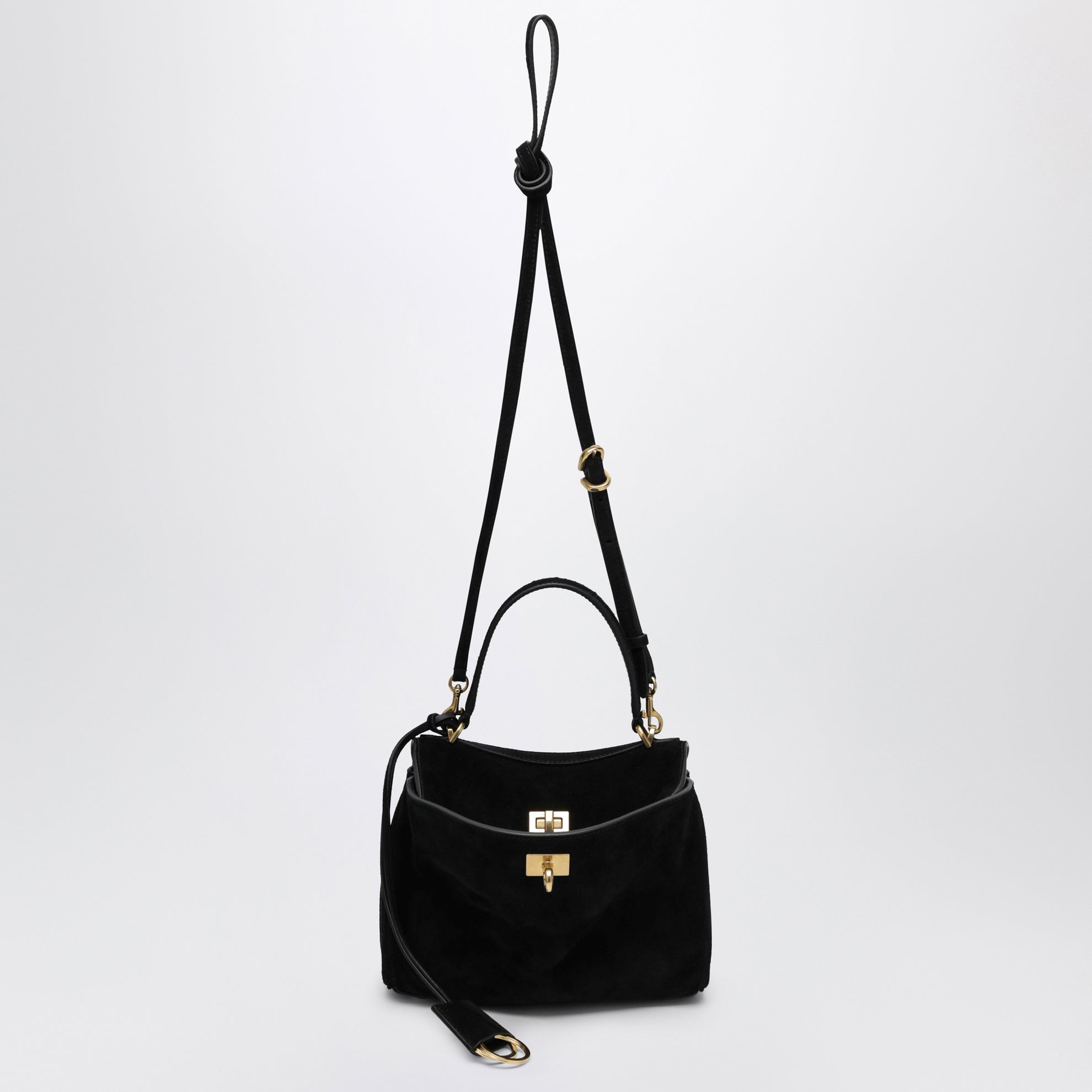 Rodeo Mini handbag in calf suede, black