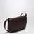 Braided leather shoulder bag mahogany
