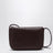 Braided leather shoulder bag mahogany