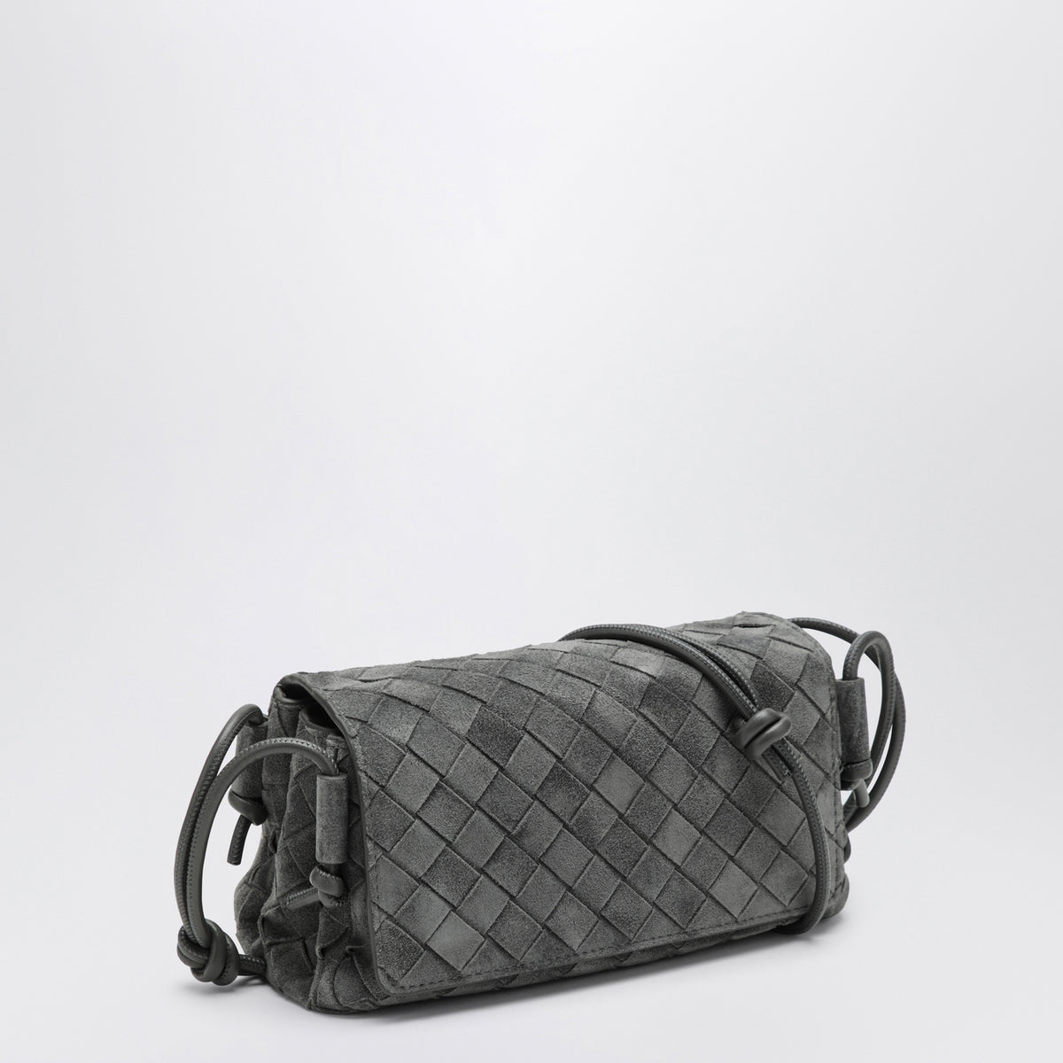 Notturno bag in grey Intrecciato suede